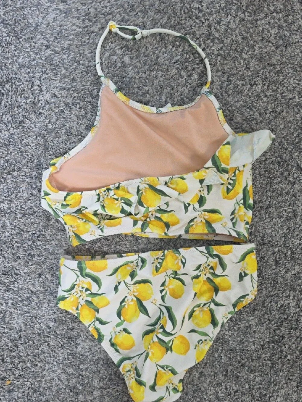 Crewcuts White & Yellow Lemon-Print Two-Piece Swim Bikini
